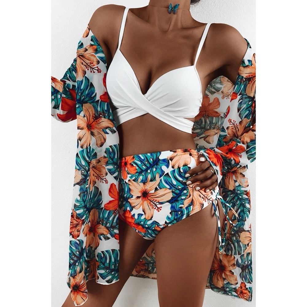 White Tropical 3 Piece Suit